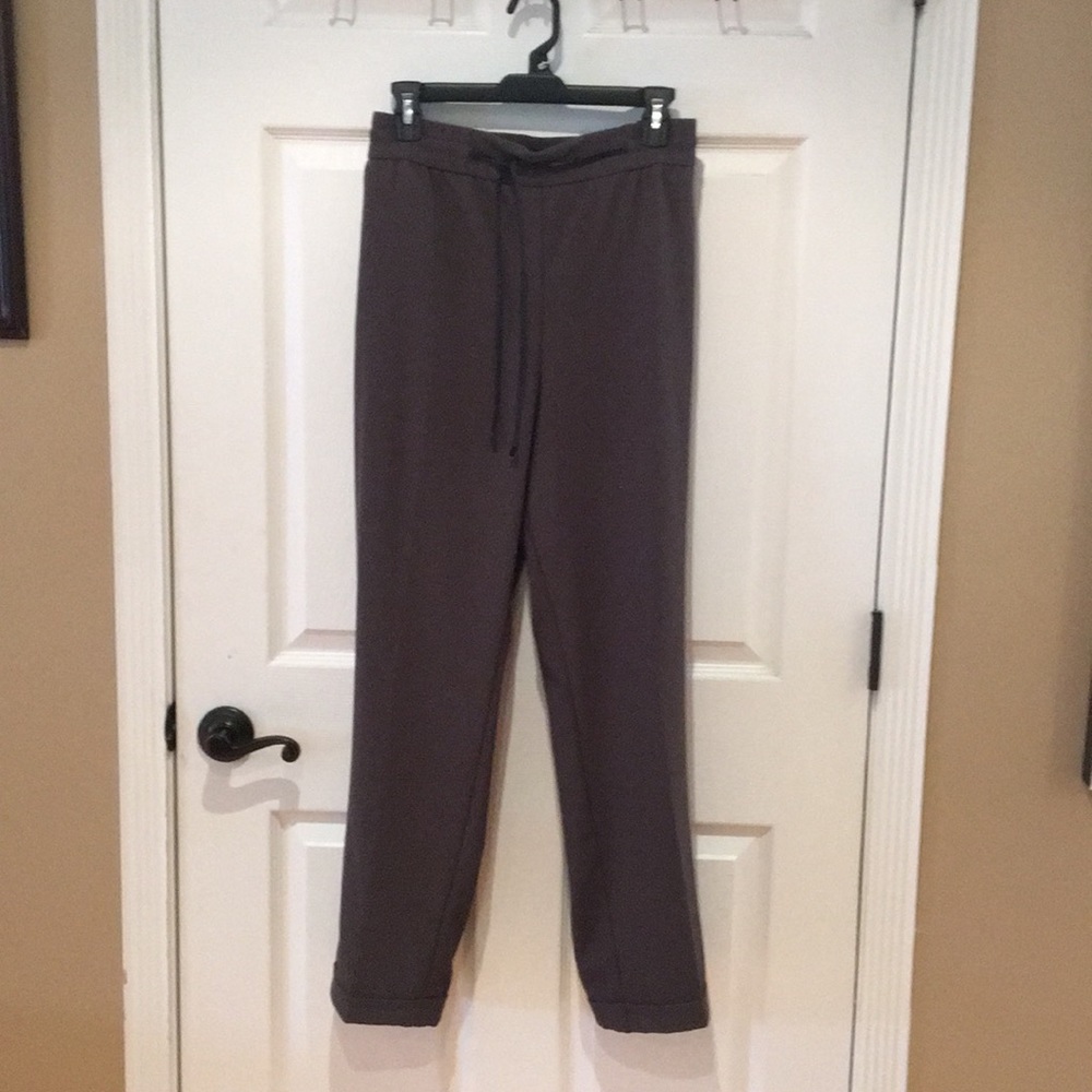 Gray Dresspants with Black Leather Rope Belt